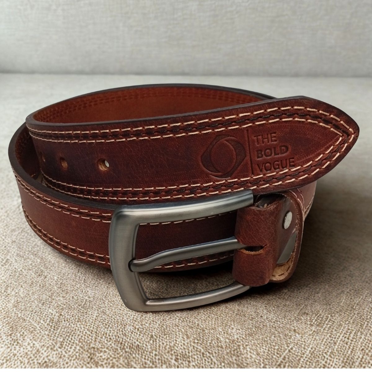 Hand-Stitched Leather Belt