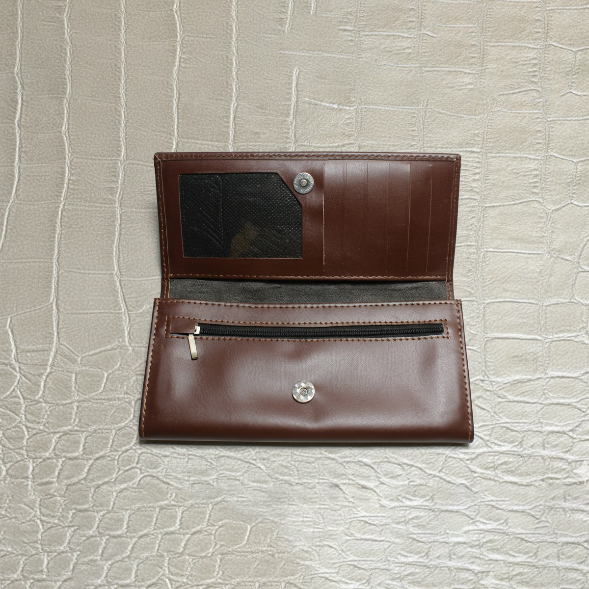 Leather Long Wallet - Hover