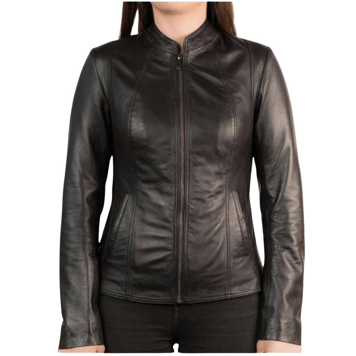 Ladies Black Leather Jacket